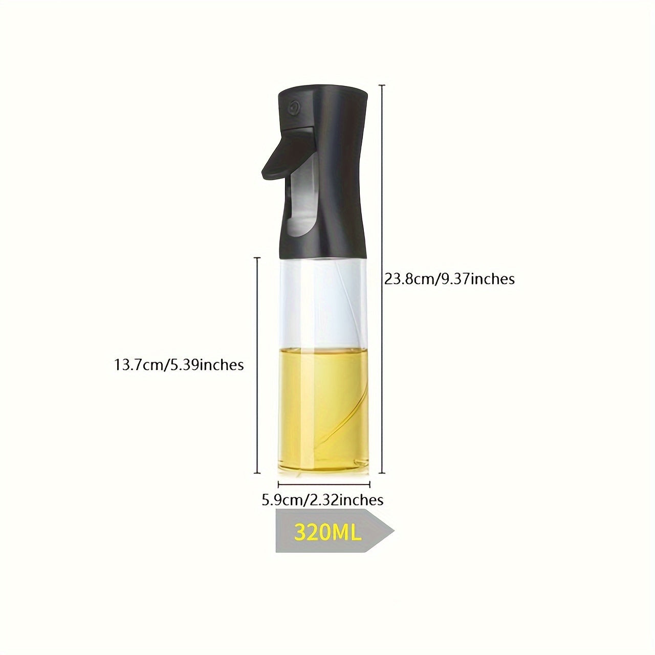 1 7.44 oz / 10.82 oz Olive Oil Spray Bottle Kitchen High Pressure Spray Bottle Leak-proof BBQ Air Fryer Injector Camping Cookware Tool