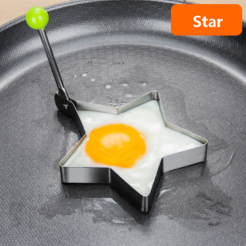 1/4pcs, egg mold, egg ring mold, fried egg mold, DIY fried egg mold, creative egg mold, cute egg mold, cooking egg ring mold, stainless steel ring mold, bread mold, kitchen accessories