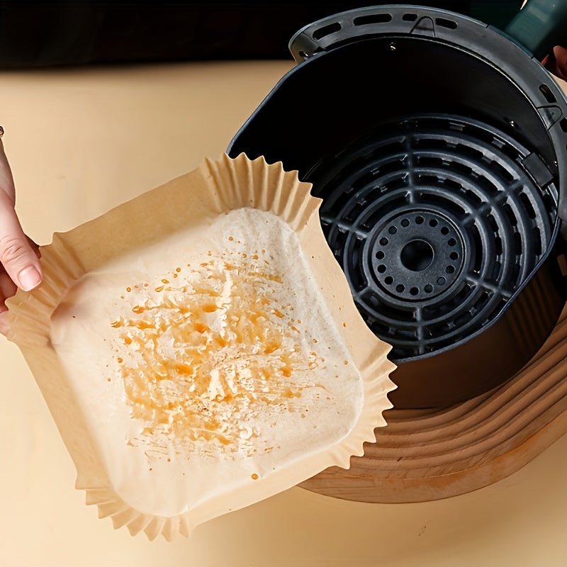100-piece/50-piece thickened air fryer pad - suitable for ovens and microwaves, non-coated non-stick baking paper - heat-resistant for household and commercial use