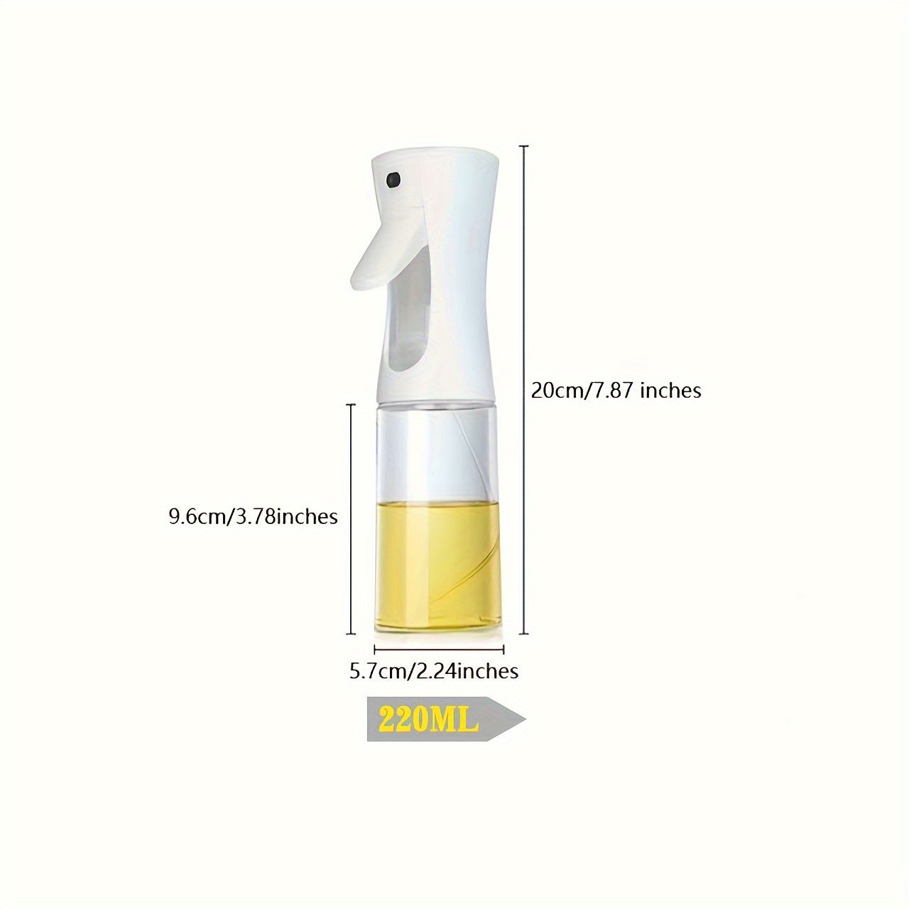 1 7.44 oz / 10.82 oz Olive Oil Spray Bottle Kitchen High Pressure Spray Bottle Leak-proof BBQ Air Fryer Injector Camping Cookware Tool