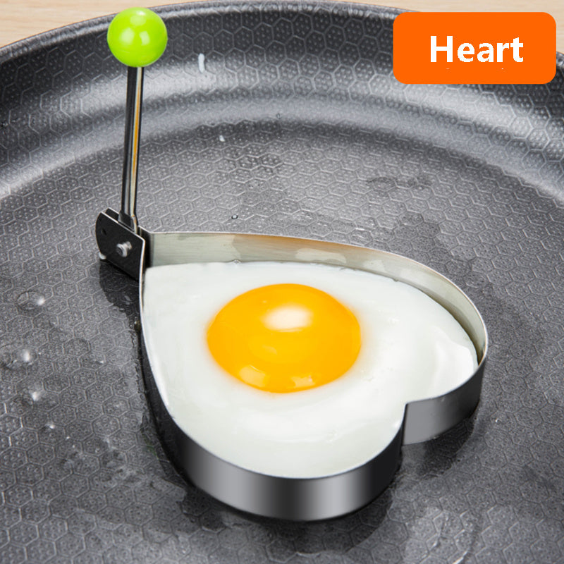 1/4pcs, egg mold, egg ring mold, fried egg mold, DIY fried egg mold, creative egg mold, cute egg mold, cooking egg ring mold, stainless steel ring mold, bread mold, kitchen accessories