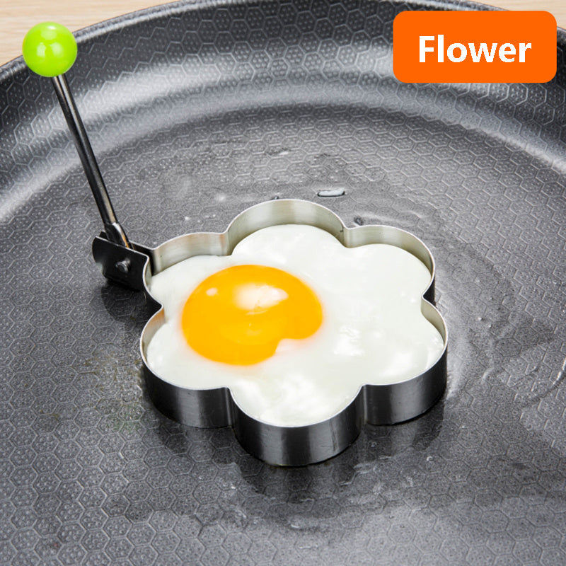1/4pcs, egg mold, egg ring mold, fried egg mold, DIY fried egg mold, creative egg mold, cute egg mold, cooking egg ring mold, stainless steel ring mold, bread mold, kitchen accessories
