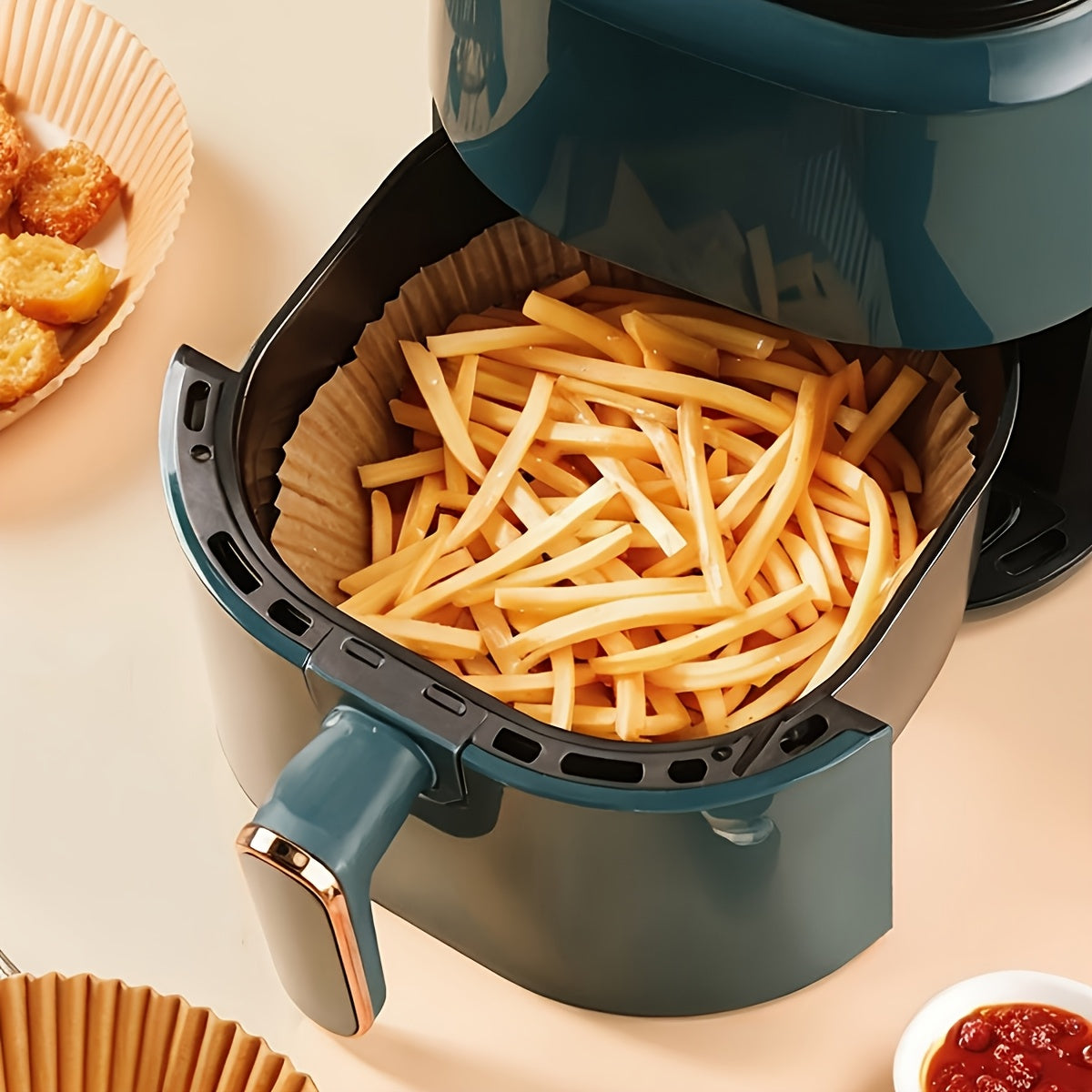100-piece/50-piece thickened air fryer pad - suitable for ovens and microwaves, non-coated non-stick baking paper - heat-resistant for household and commercial use